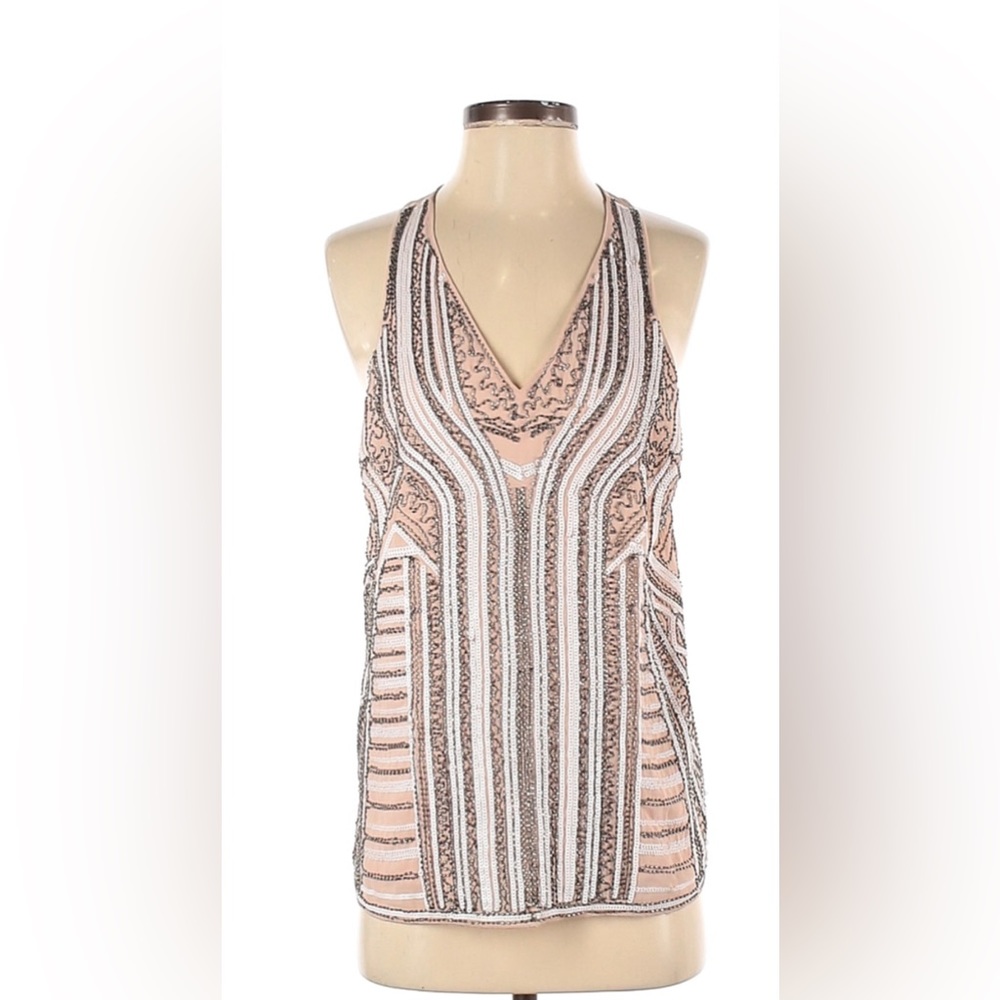 NWT Storee Sequined and Beaded Sleeves Top